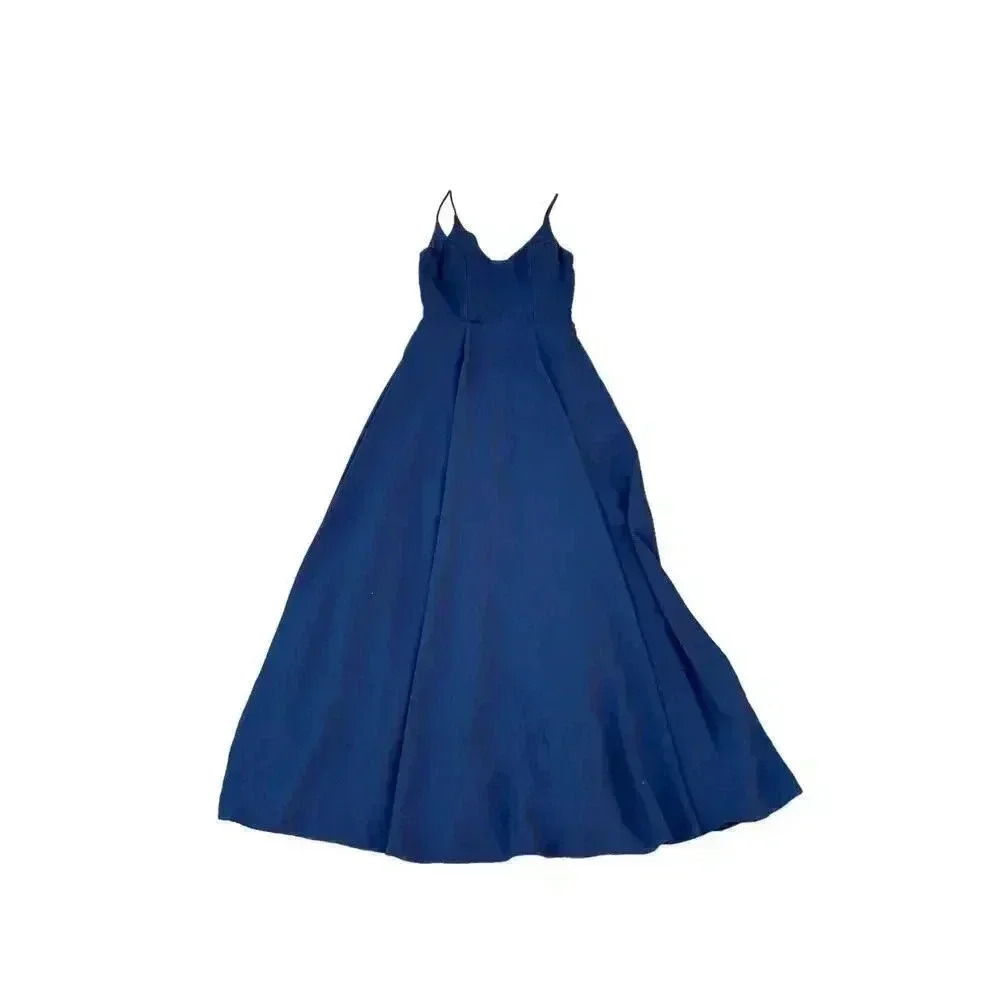 Hayley Paige Occasions Navy Blue Indigo Bridesmaids Dress Gown 5815 Size 6